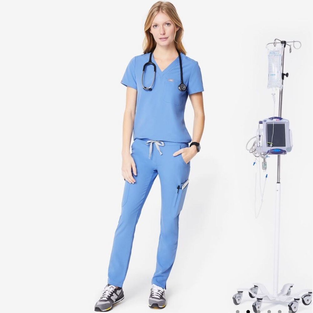 Figs Yola Tall Skinny Scrub Pants Ceil Blue